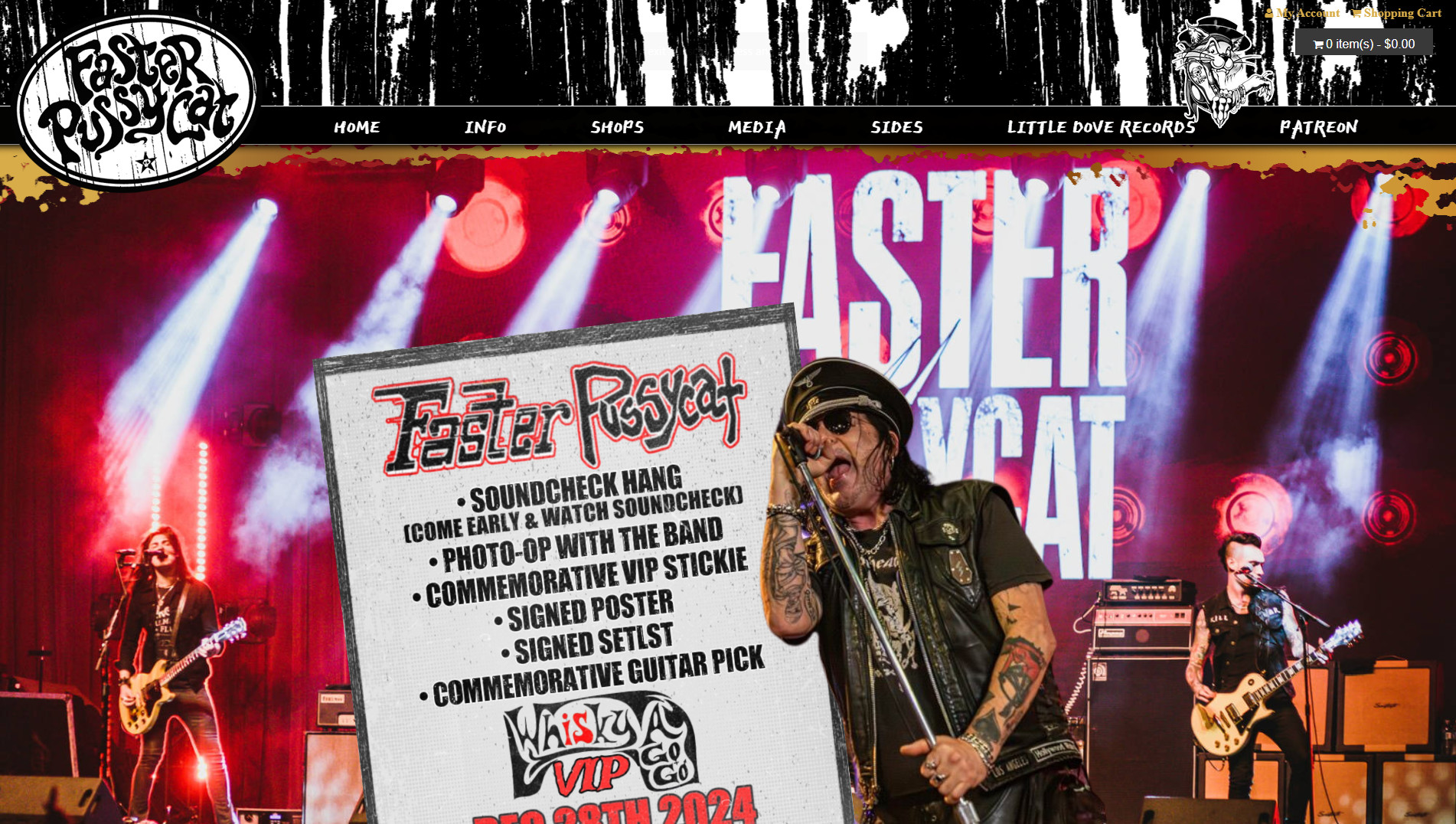 Faster Pussycat Website - Home Page