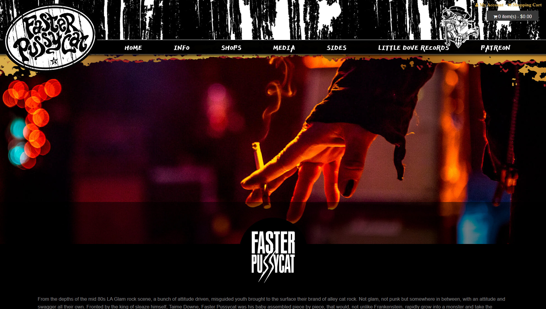 Faster Pussycat Website - Messages Page