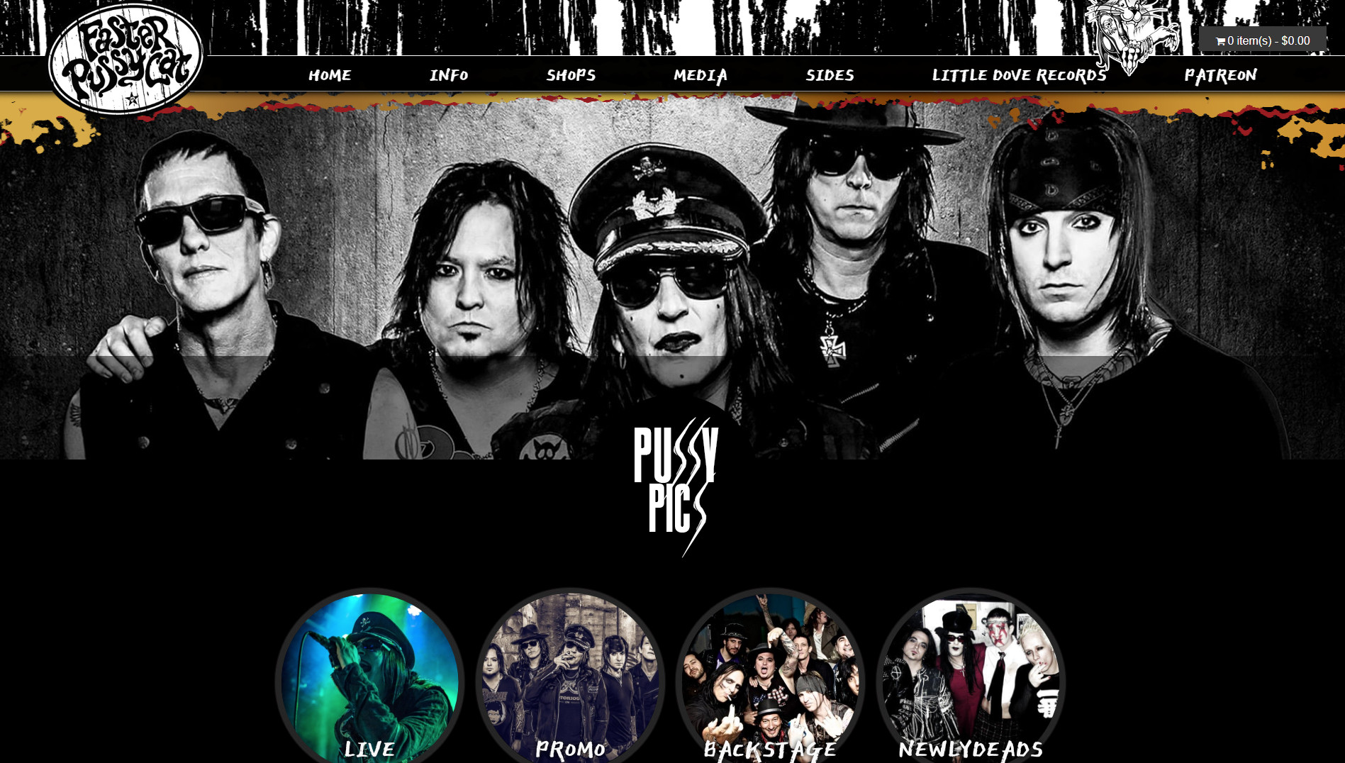 Faster Pussycat Website - Photos Page