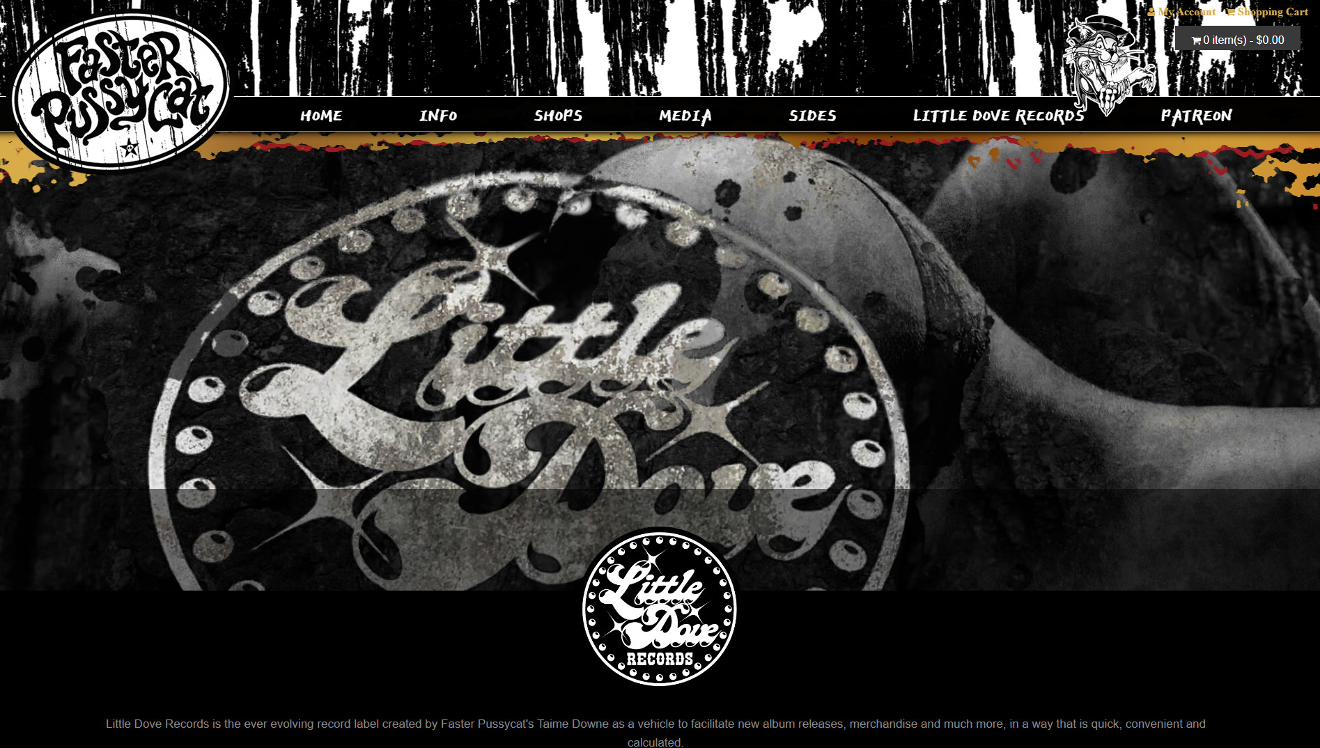 Faster Pussycat Website - Little Dove Page